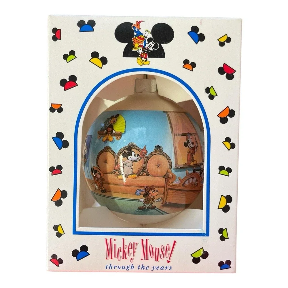 Mickey Mouse Through The Years Glass‎ Ornament